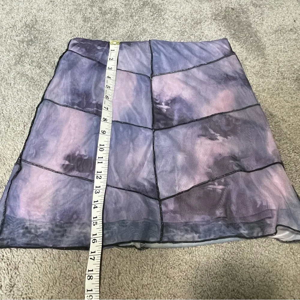 Princess‎ Polly Purple The Bella High Waisted Mesh Mini Skirt Women's Size 6 - Image 4