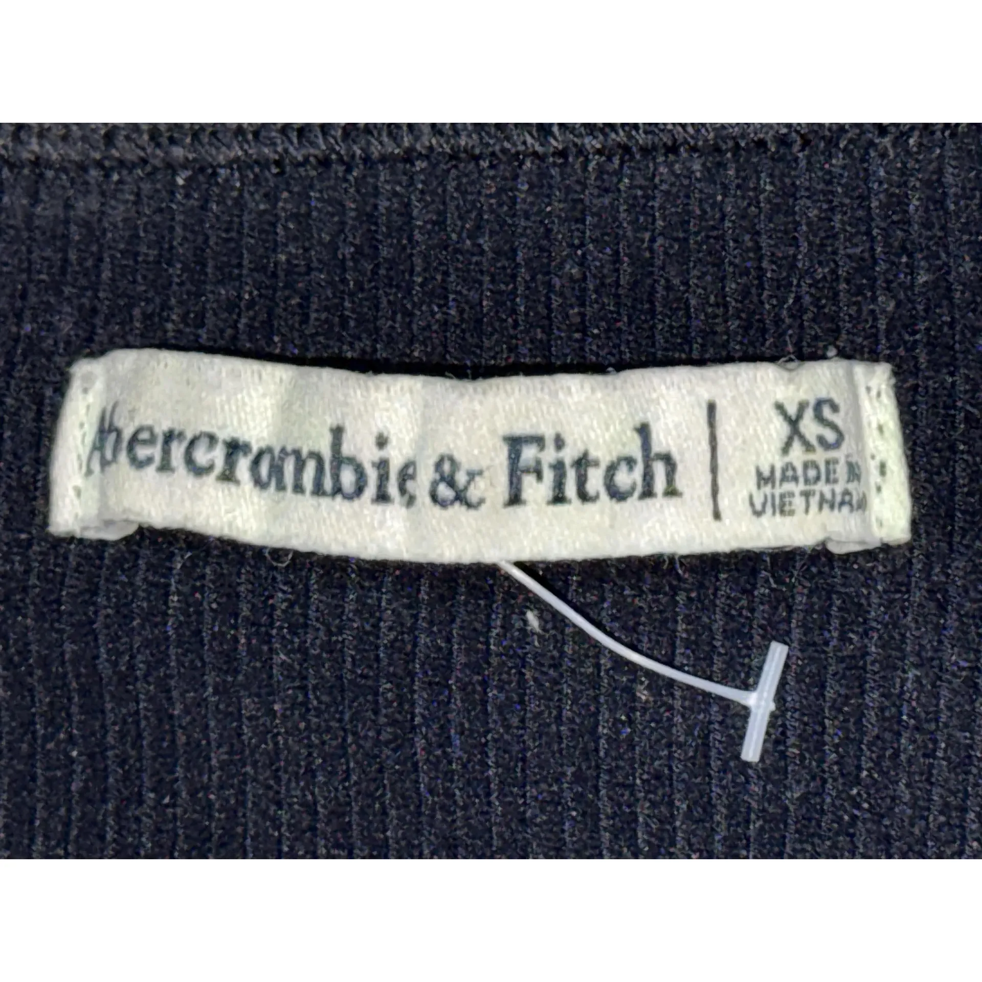 Abercrombie & Fitch Black Ribbed Knit Crewneck Long Sleeve Tee Shirt Top Size XS - Image 6