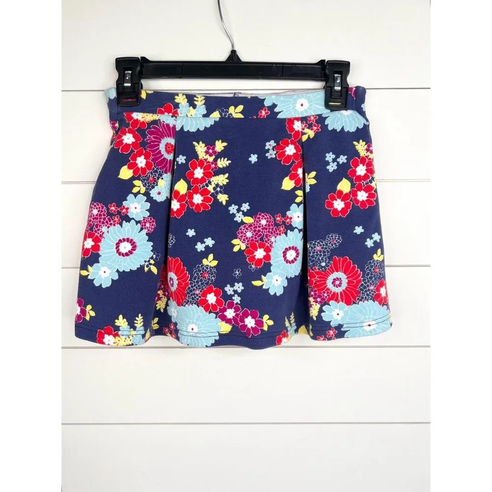 Modcloth  Navy Floral Button Pleated Mini Skort Pullon Womens Size Small - Image 2