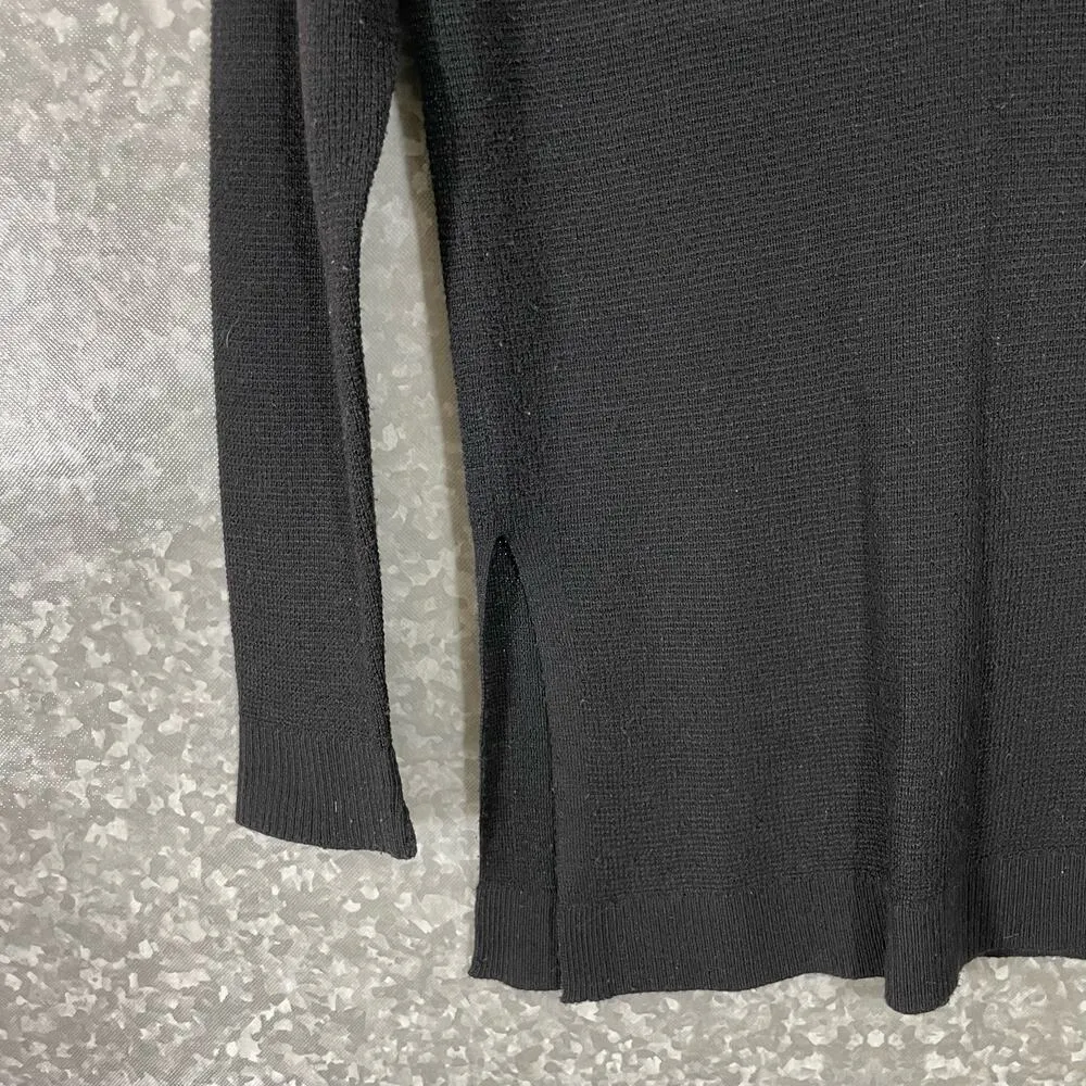 Vince Camuto Women's Black Long Length Cowl Neck Sweater - Size Petite Medium MP - Image 3