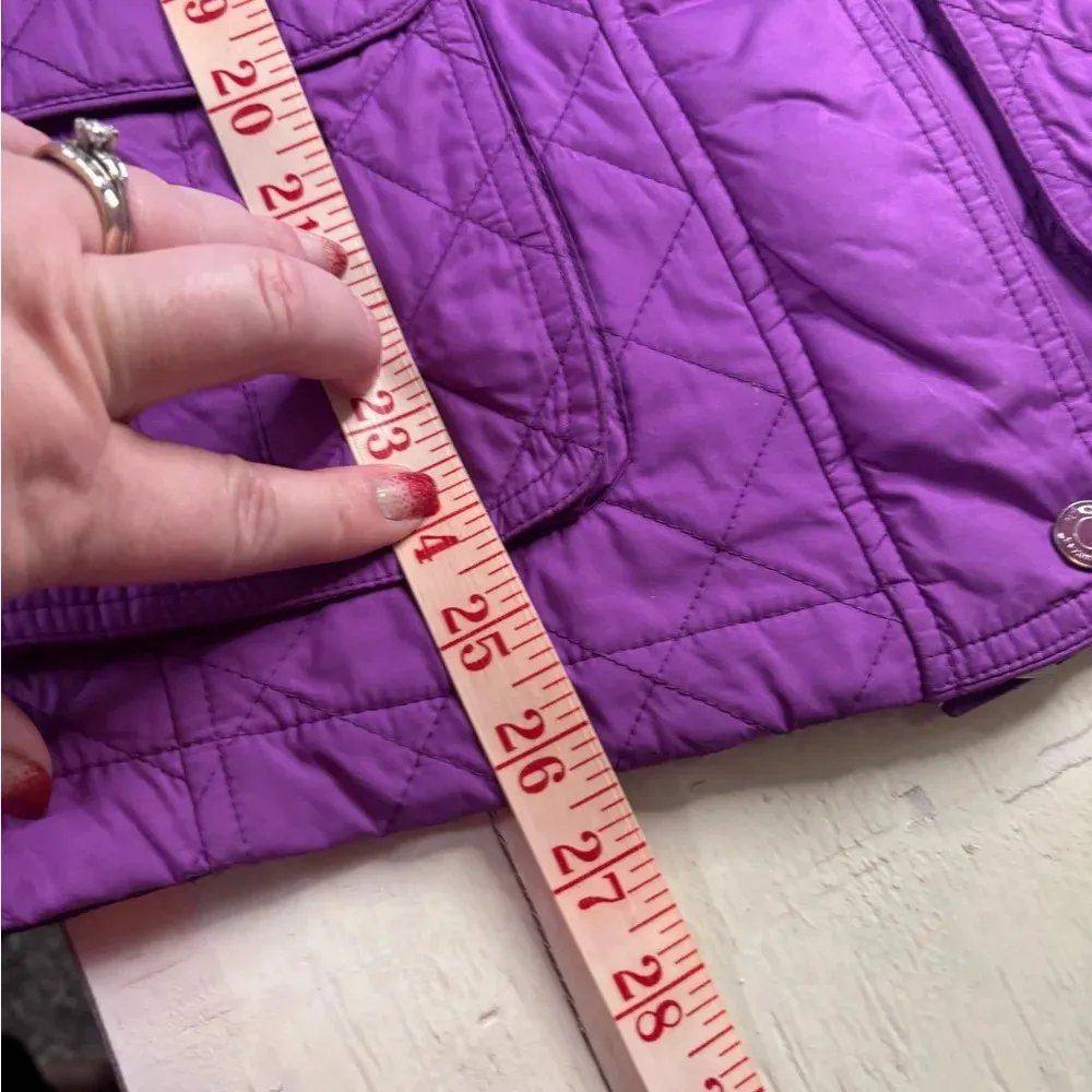 Peter Millar Women’s Size Small Quilted Golf Vest Full Zip Pockets Lined Purple - Image 4