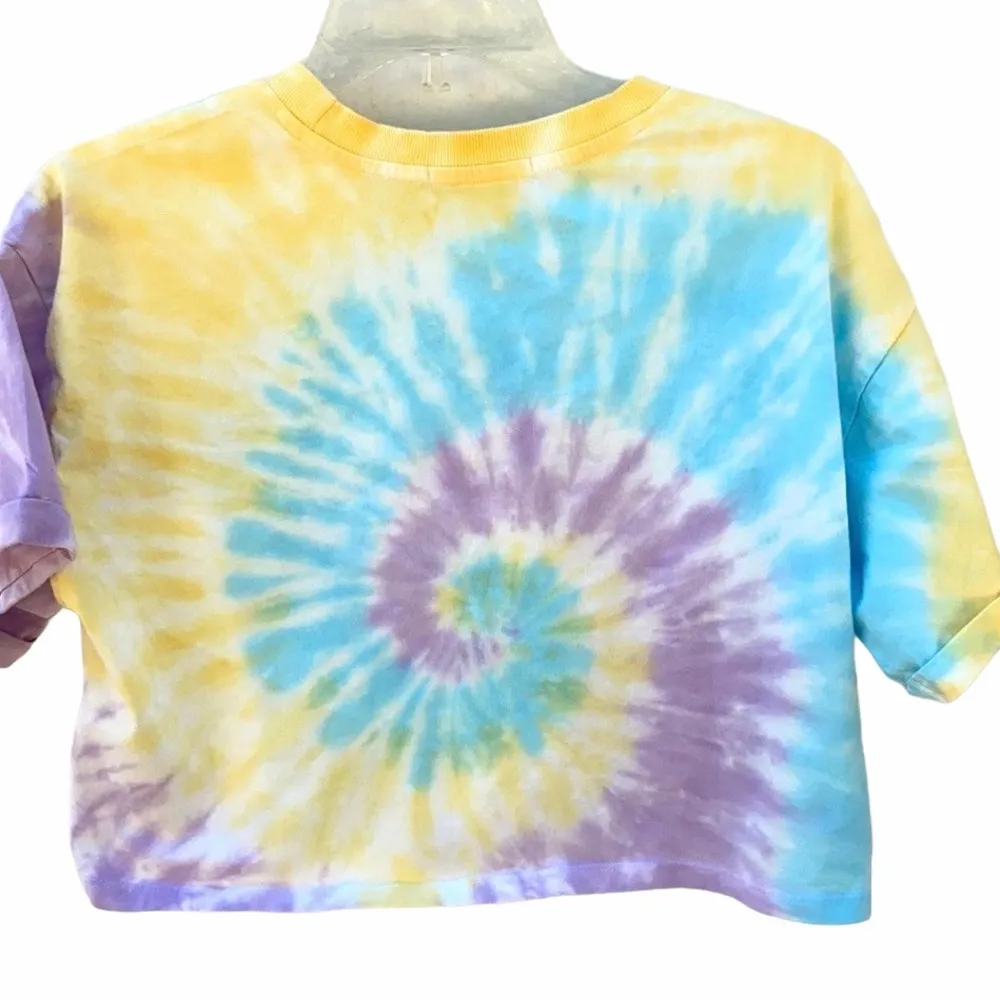 Womens size large cropped tie dye short sleeve tee - Image 3
