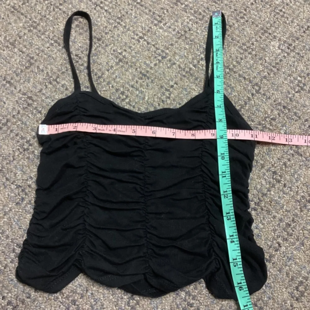 SO  Black Ruched Spaghetti Strap Tank Top * Size Juniors Small - Image 3