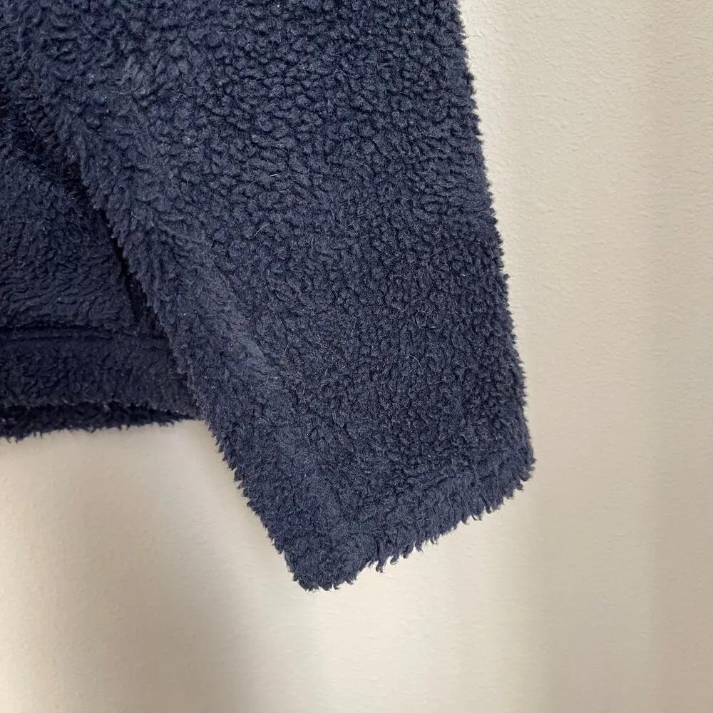 J. Crew Factory Navy Sherpa popover 1/4 Zip Jacket (Size S) Blue - Image 5