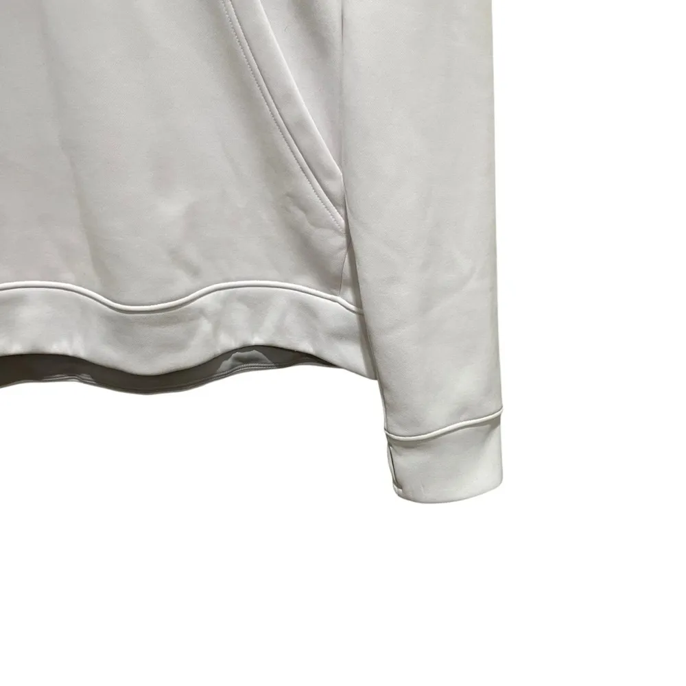 Adidas Fleece Lined Hoodie Sweatshirt Glitter Logo White and Silver Women’s XL - Image 6