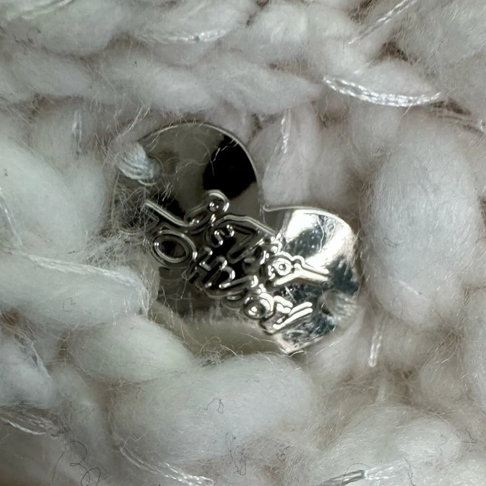 Betsey Johnson Crochet Cable Knit  White with Pearls Cable Knit Headband - Image 5