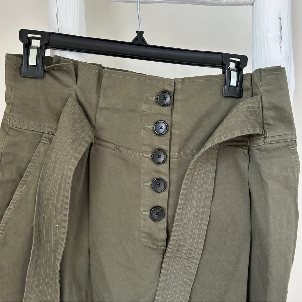 A.L.C. Krew High-Waisted Tie-Waist Pants Army Green Size 6 - Image 8
