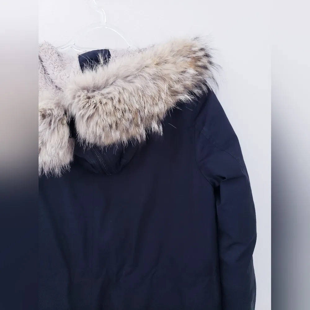 Theory Norberta Parka Coyote Fur Hood Down Puffer Jacket - Image 6