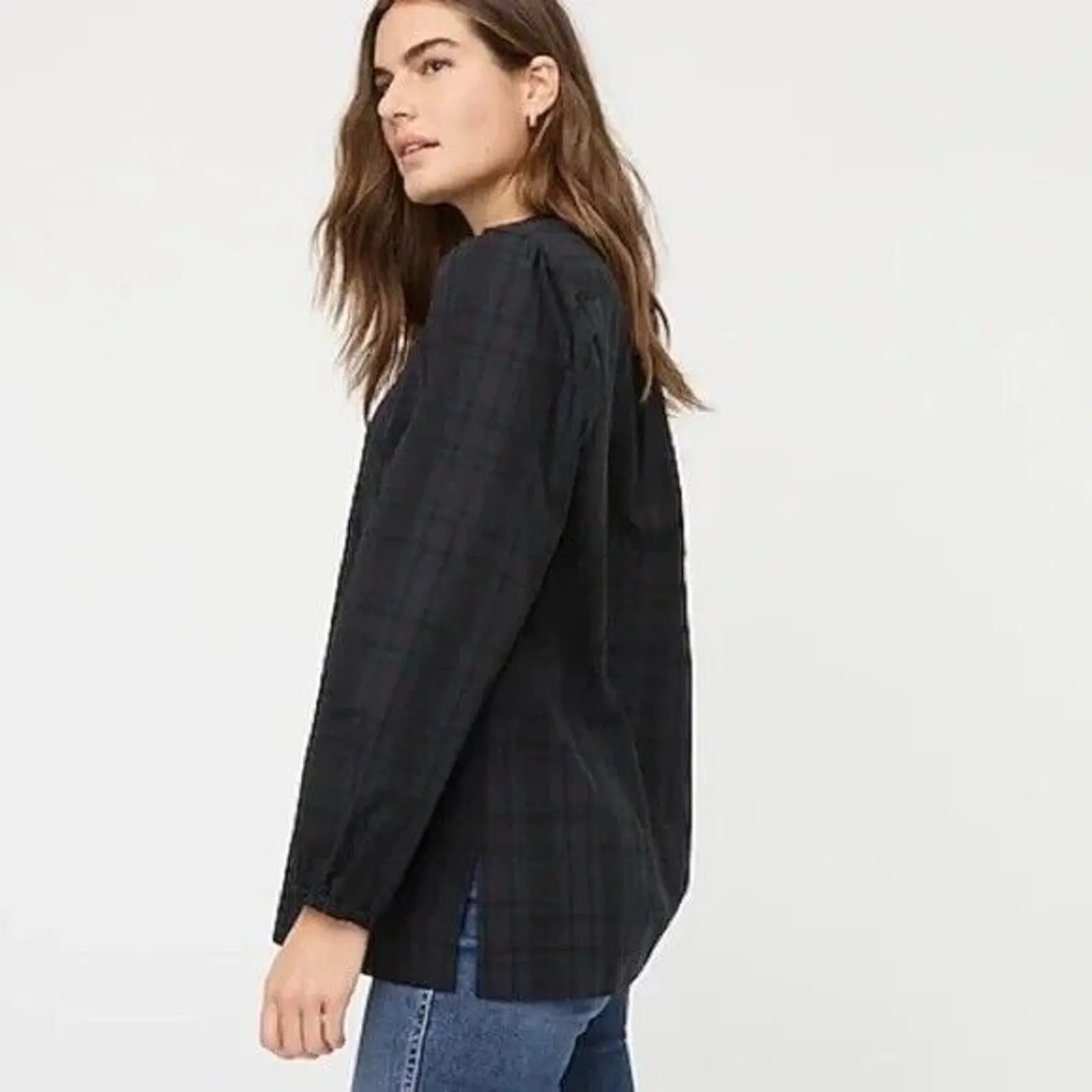 J.Crew Black Label Medium Plaid Velvet V - Image 2