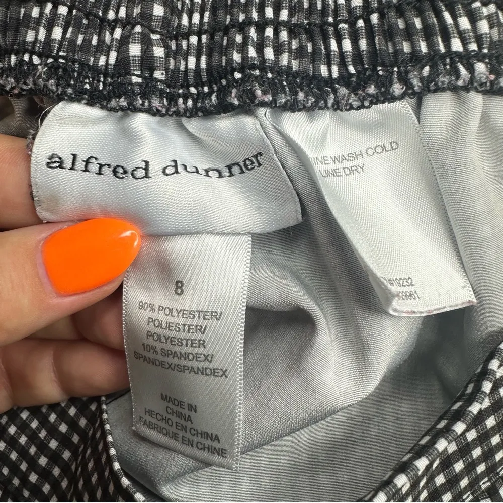 Gingham Cottagecore Wide Leg Capris. Size: Medium (8) Black and White. - Image 5