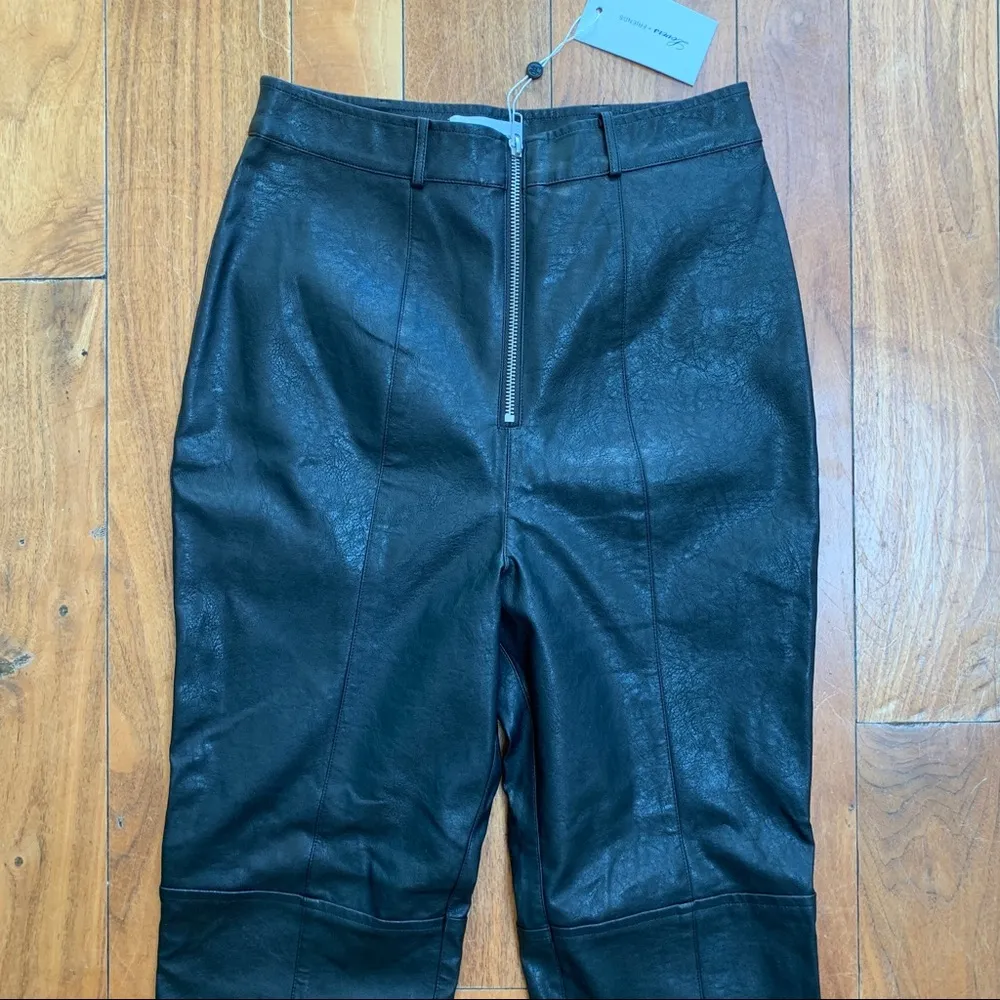 Lovers + Friends Georgie Faux Leather Vegan Pants in Black small - Image 5