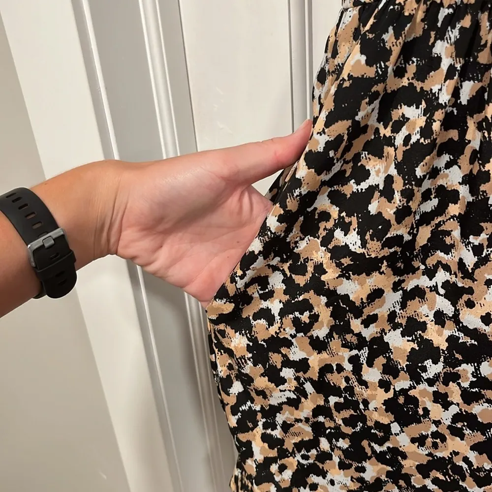 BCBGeneration Animal Print Mini Dress with Pockets and Tie Up Back - Image 3