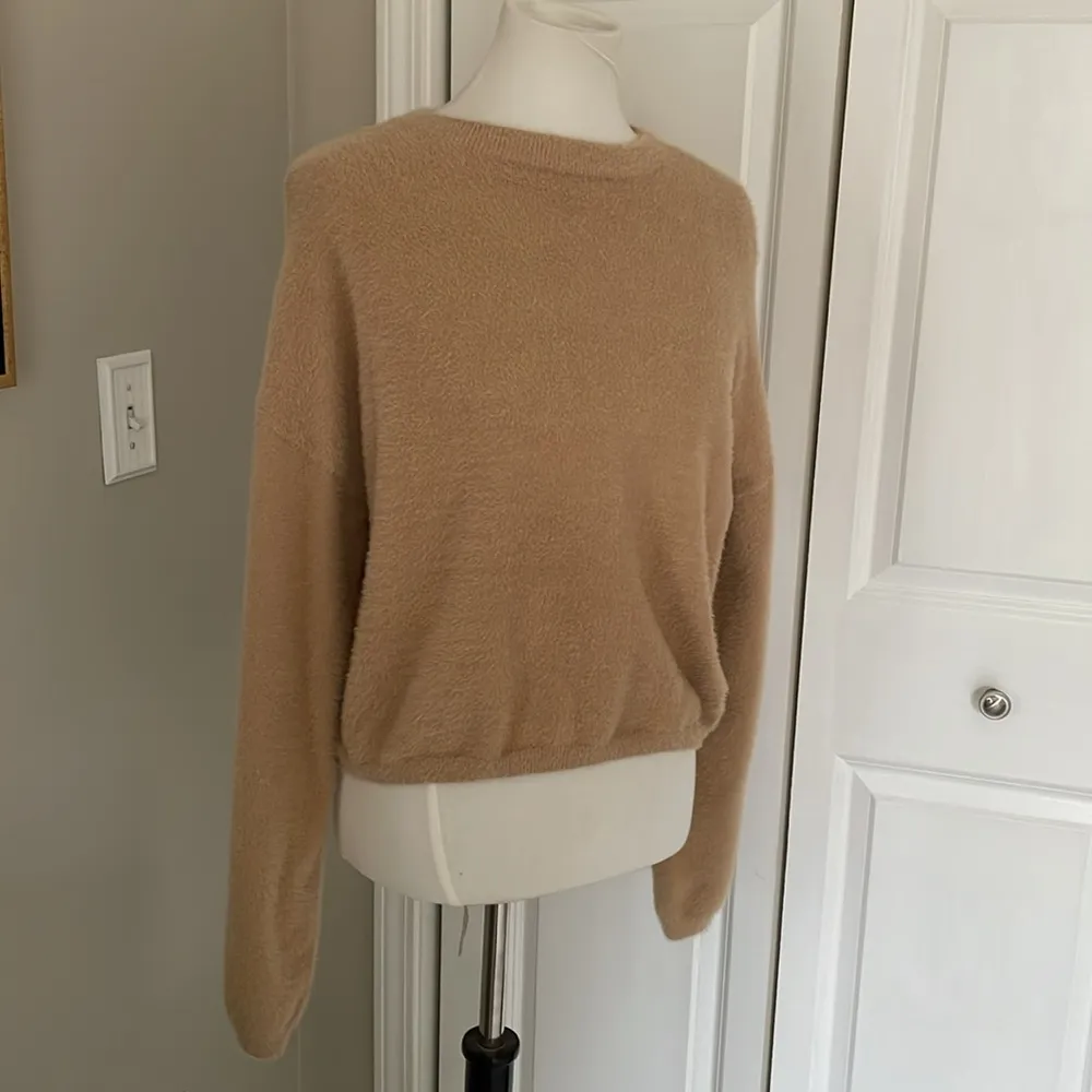 Cozy and Cutest Tan Fuzzy Princess Polly Sweater - Image 5
