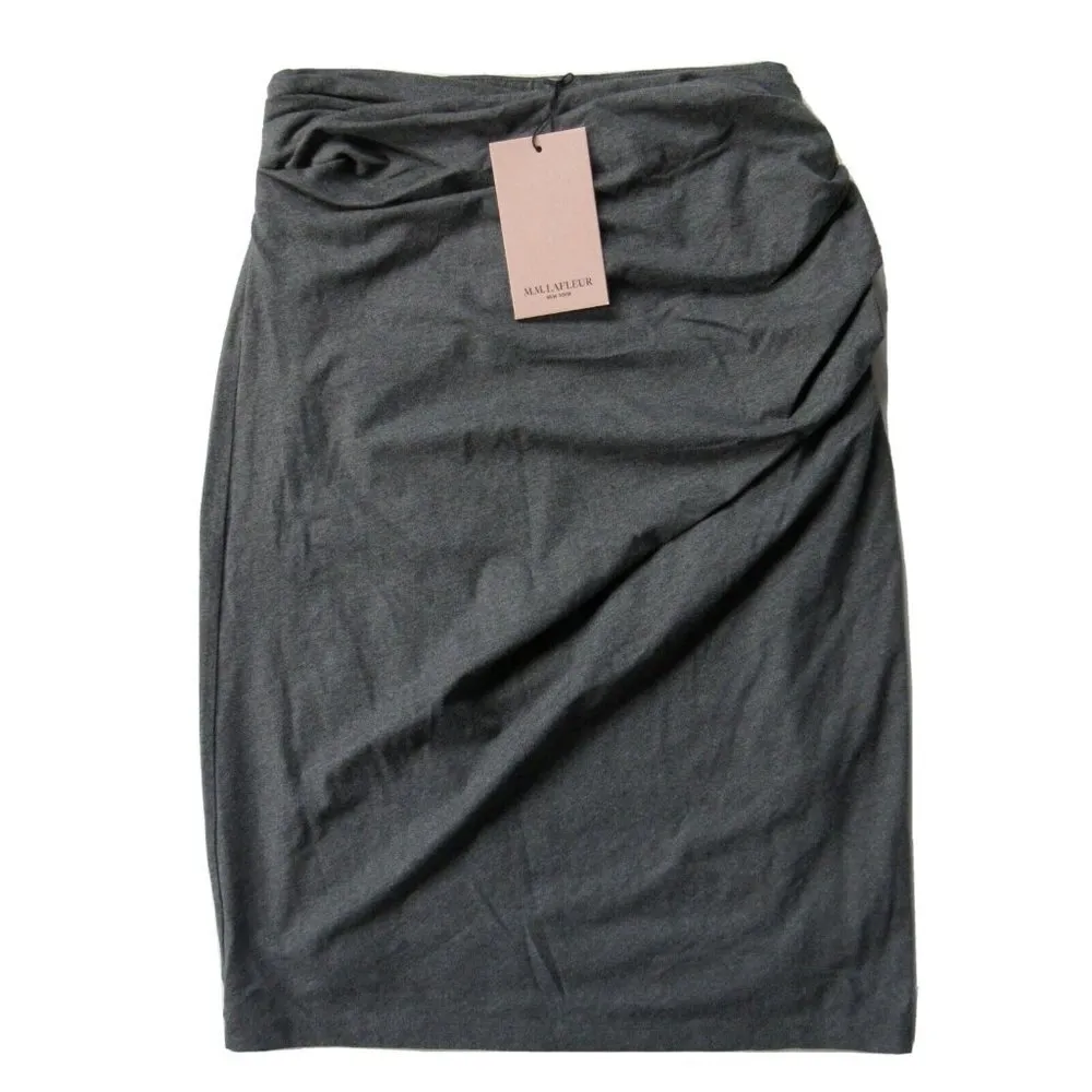 NWT MM. Lafleur Soho 2.0 Pencil in Gray Ruched Stretch Jersey Pull-on Skirt S - Image 2