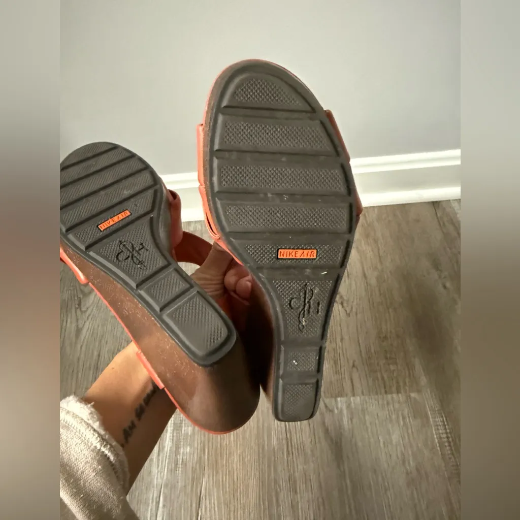 Cole Haan X Nike Air Heels Pumps Strappy Sandals Funky Retro Orange Coral Size 7 - Image 16