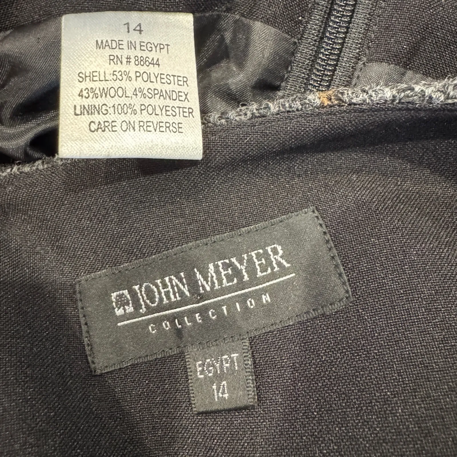 John Meyer‎ Collection Wool Blend Plaid Skirt Suit Set size 14 Career Vintage Gray - Image 4