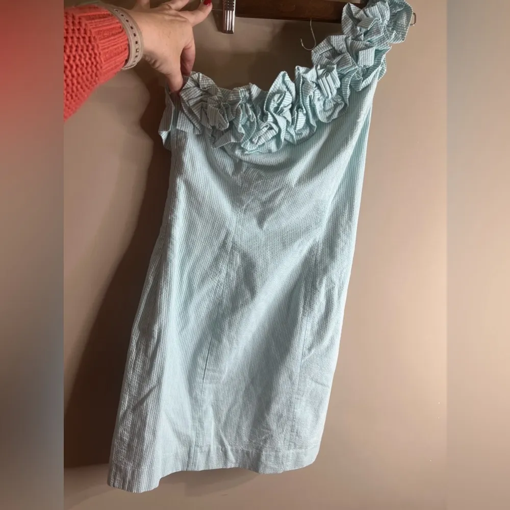 Lilly Pulitzer vivienne shorely seersucker dress one shoulder size 0 - Image 4