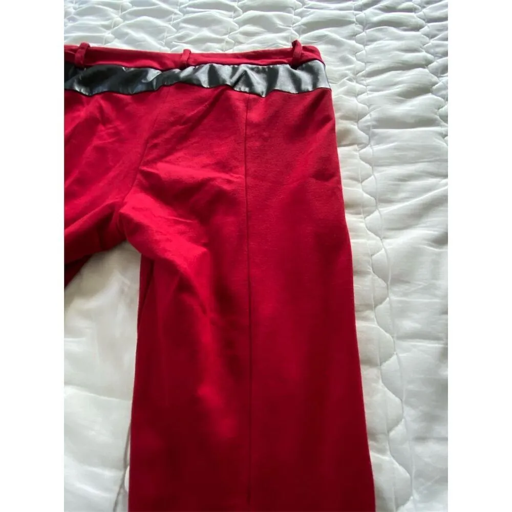 Cynthia Steffe Red Straight Pants with Black Accents Midrise Size 8 - Image 10