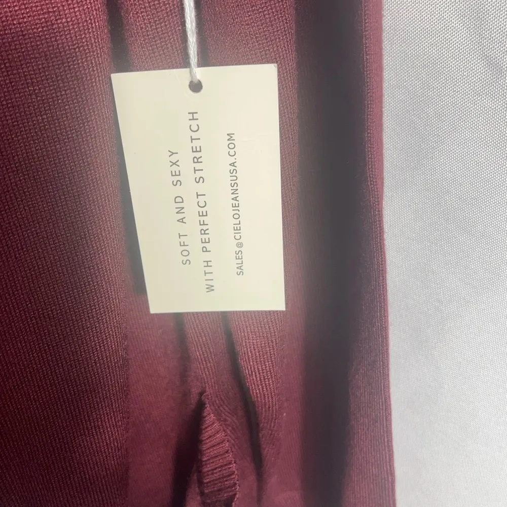 Cielo NWT Women’s Plus Size 2XL Burgundy Open Front Cardigan Front Pockets Knit Red - Image 5