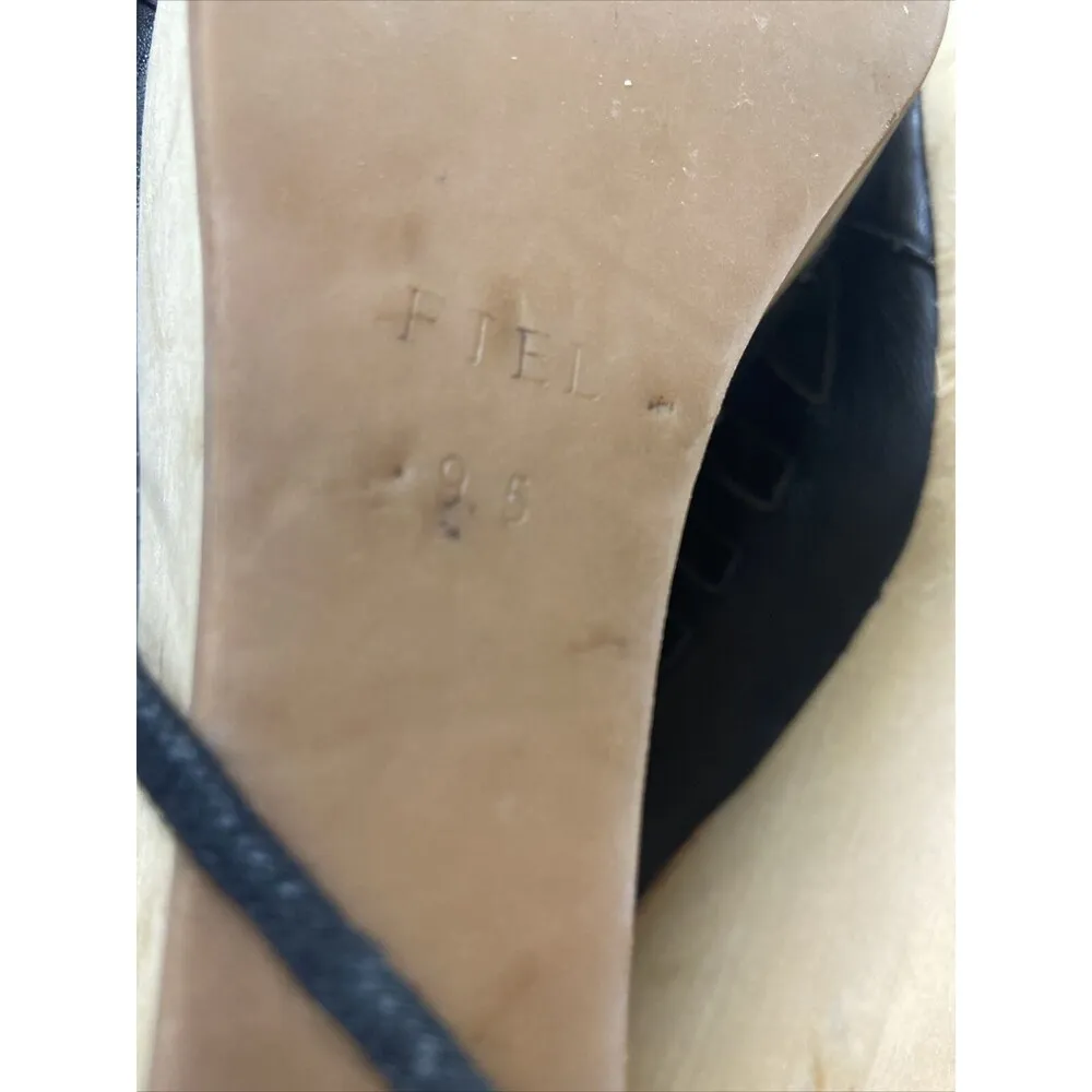 FIEL Anthropologie Womens 9.5 Chunky Wedge Booties Black Leather - Image 6