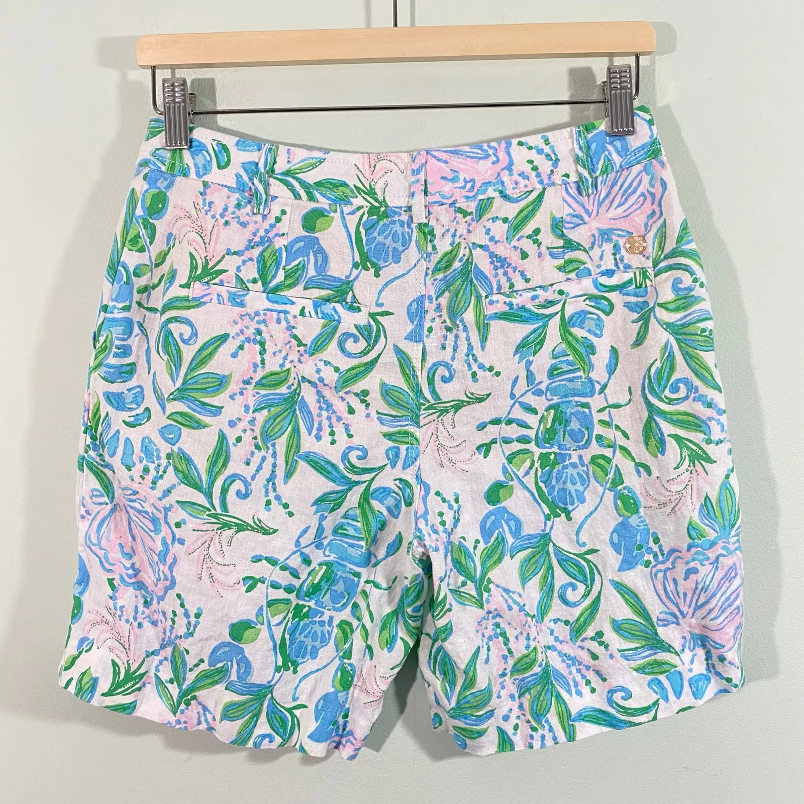 Lilly Pulitzer Women Resort White Just a Pinch 100% Linen Aldora Shorts Size 2 - Image 9
