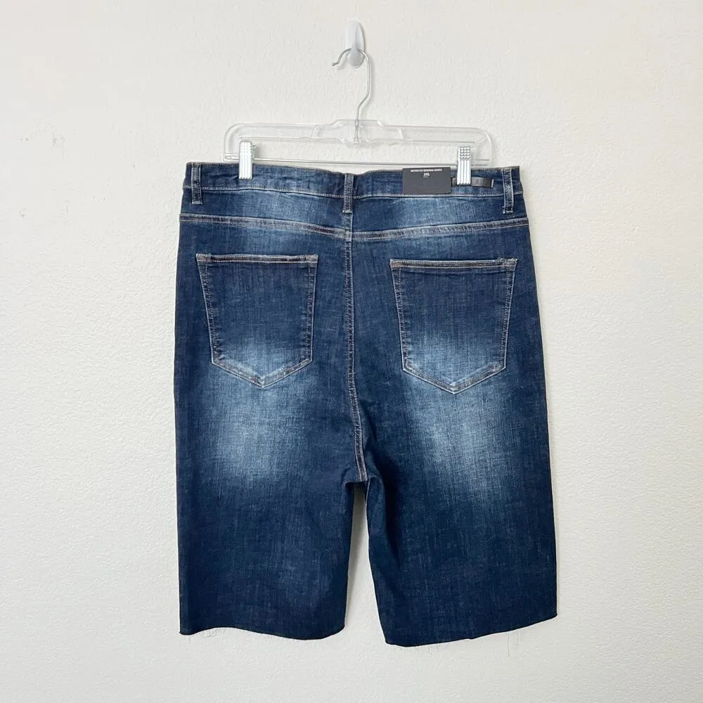 [Risen] Claire Dark Wash High Rise Denim Cutoff Bermuda Shorts Button Fly Sz 2XL - Image 3