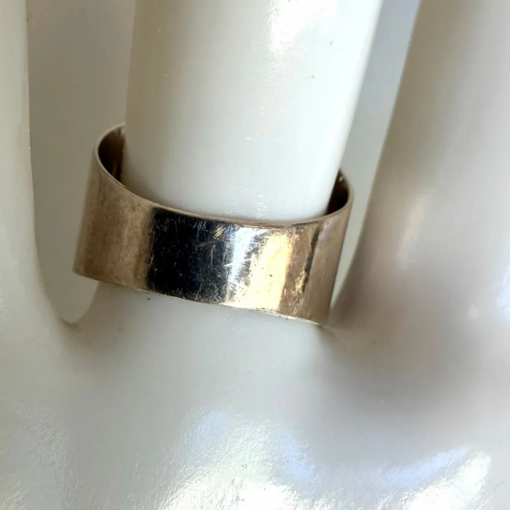 Sterling Silver Moonstone Wide Band Ring – Artisan Scroll Design - Image 3