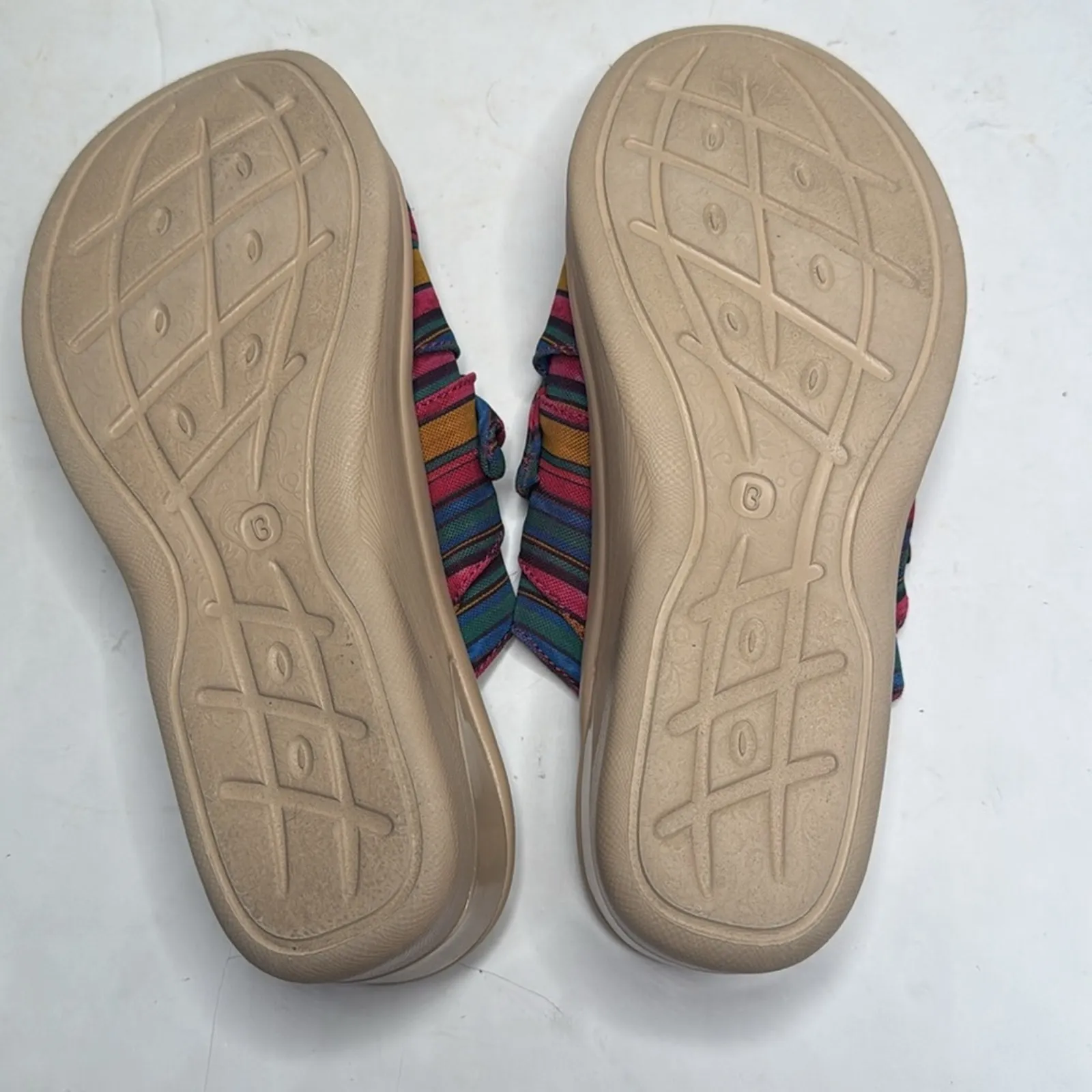 Bzees Airsteps Smile Wedge Colorful Striped Sandals S-275 Sz 11 - Image 8