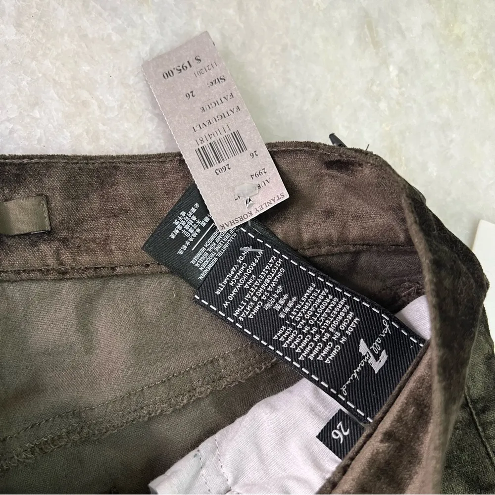 NWT 7 For All Mankind Green Fatigue High Waist Velvet Ankle Skinny Pants Size 26 - Image 10