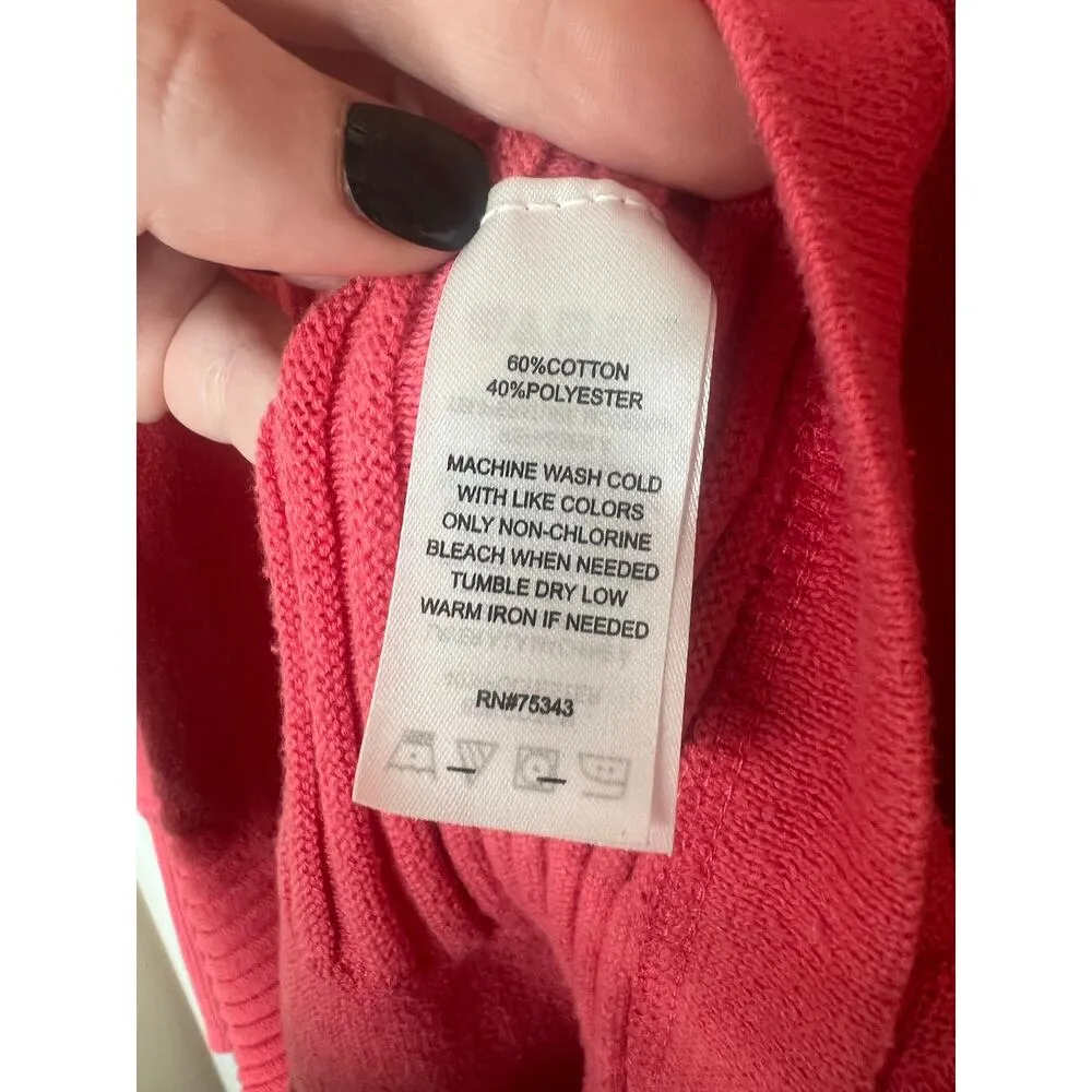 Akini Pink Sweatshirt Hoodie with Thumb Holes Pullover V-Neck Sweater Size Small - Image 6