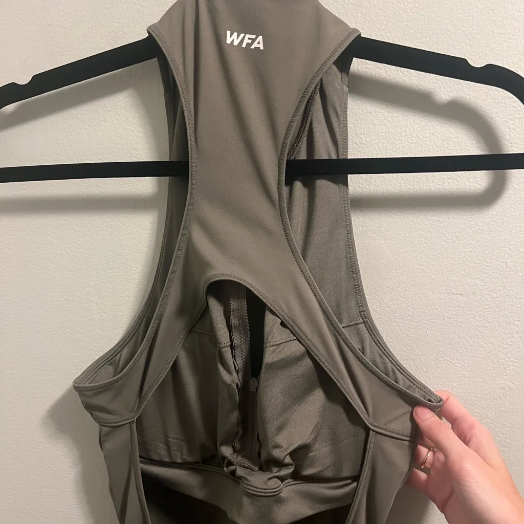 White Fox Boutique Olive Jumpsuit - Image 6