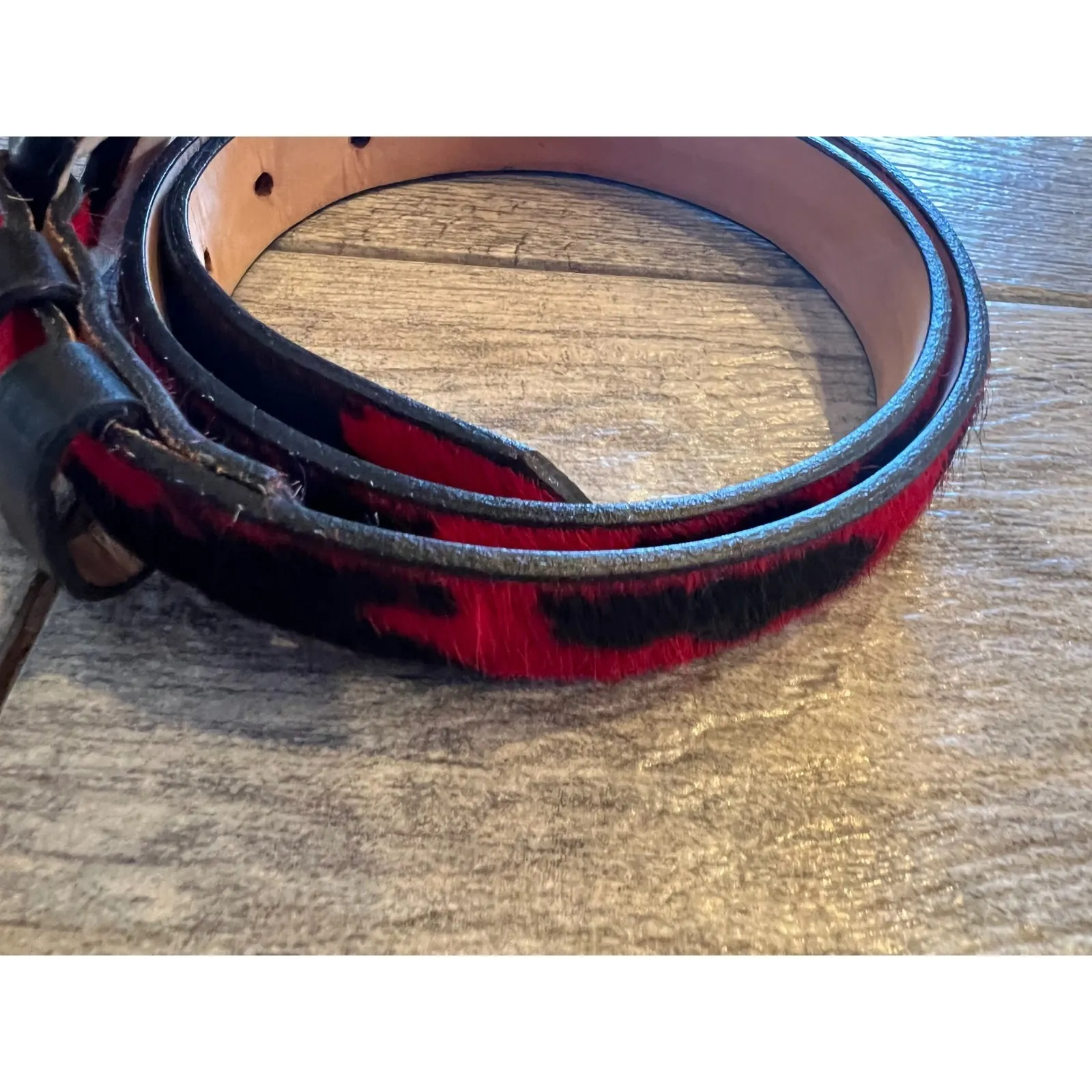 Classiques Entier‎ Patent Leather Belt Womens Small USA PR4229 Cow Print Rodeo - Image 3