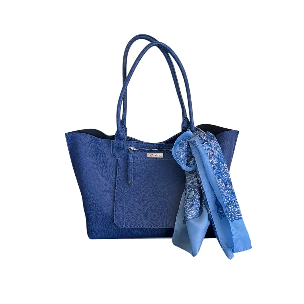 Blue Paisley Patterned Fabric Neck Scarf - Image 4