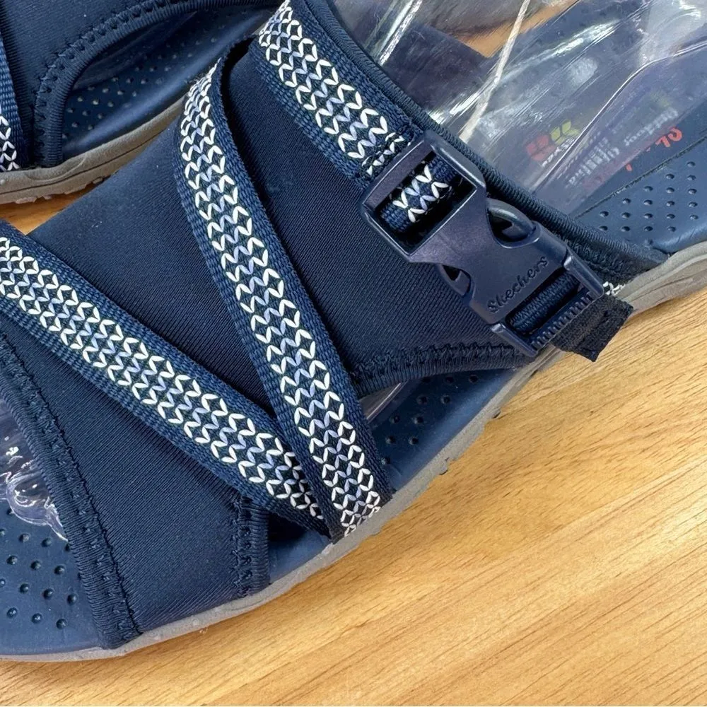 Skechers Reggae‎ Neoprene Slide Sandals Navy Blue Womens 9 - Image 8