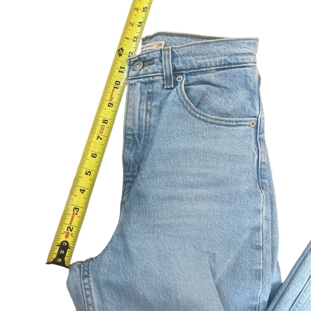 Levis Premium 70s High Slim Straight Denim Jeans Womens Size 25 - Image 12