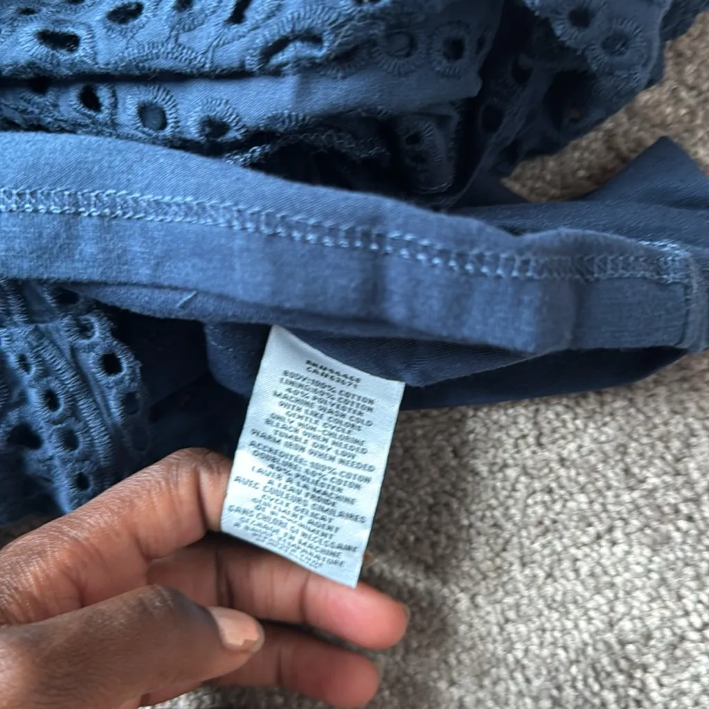 Sperry  Navy Eyelet Romper SIZE M - Image 4