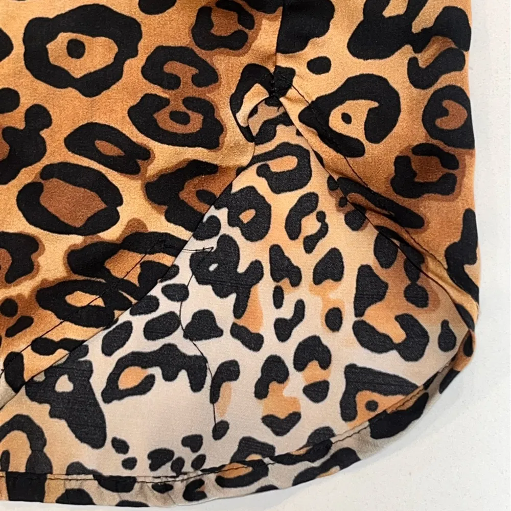 Natori Animal Print Silk Pajamas Set S Brown - Image 11