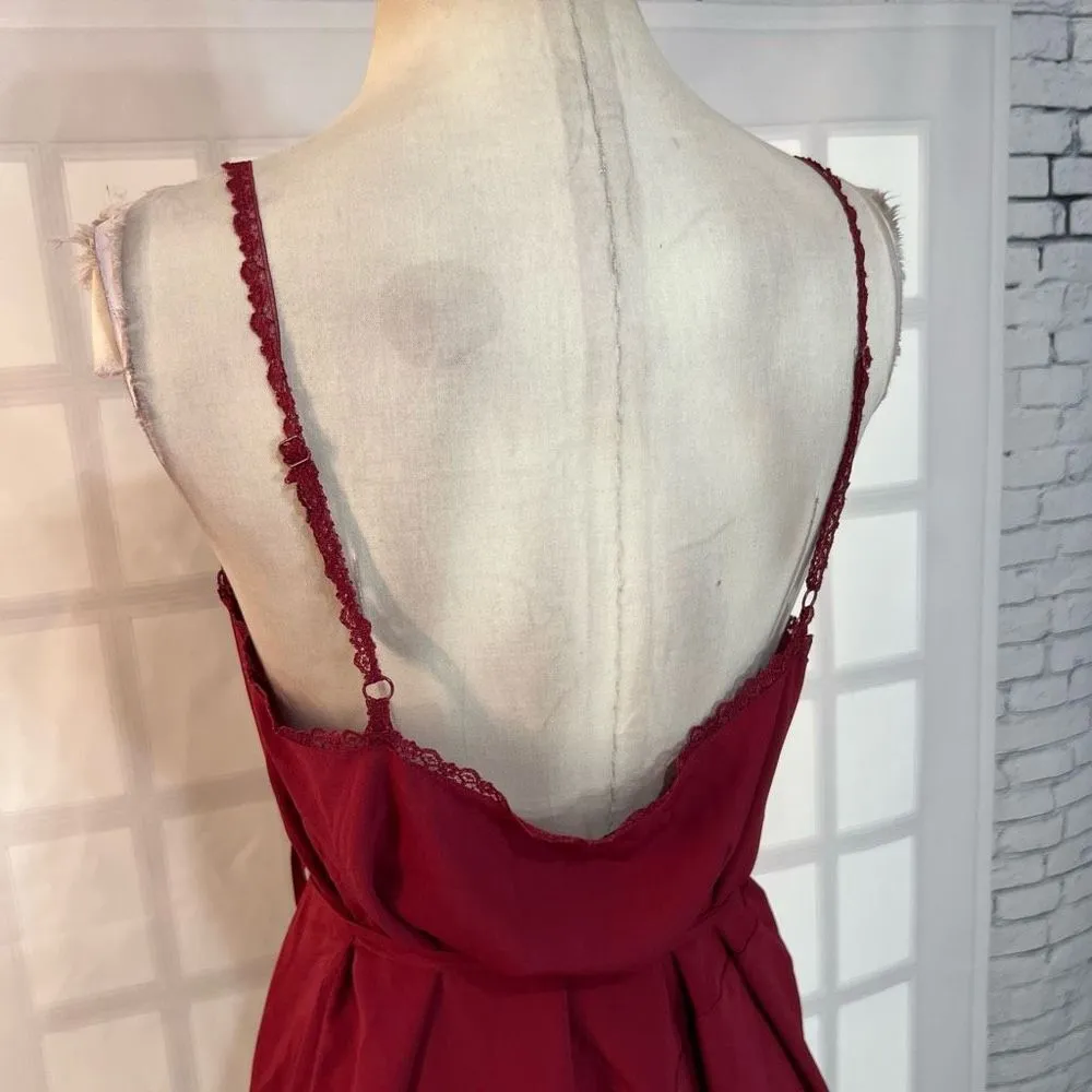 Out from under urban outfitters burgundy slip wrap dress size large - Image 5