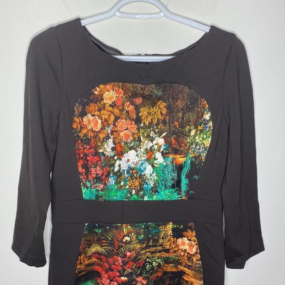 Teri Jon by Rickie Freeman scuba flutter floral midi dress size 10 - Image 3