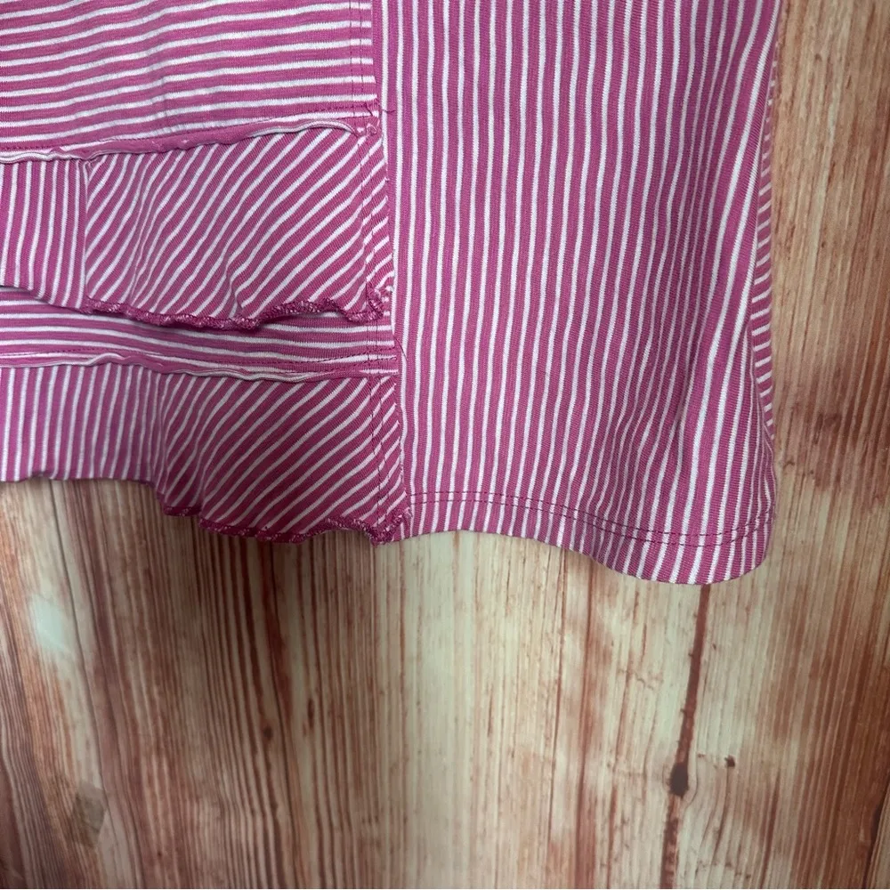 Soft Surroundings Coco Purple Striped Ruffle Hem T Shirt - Image 7