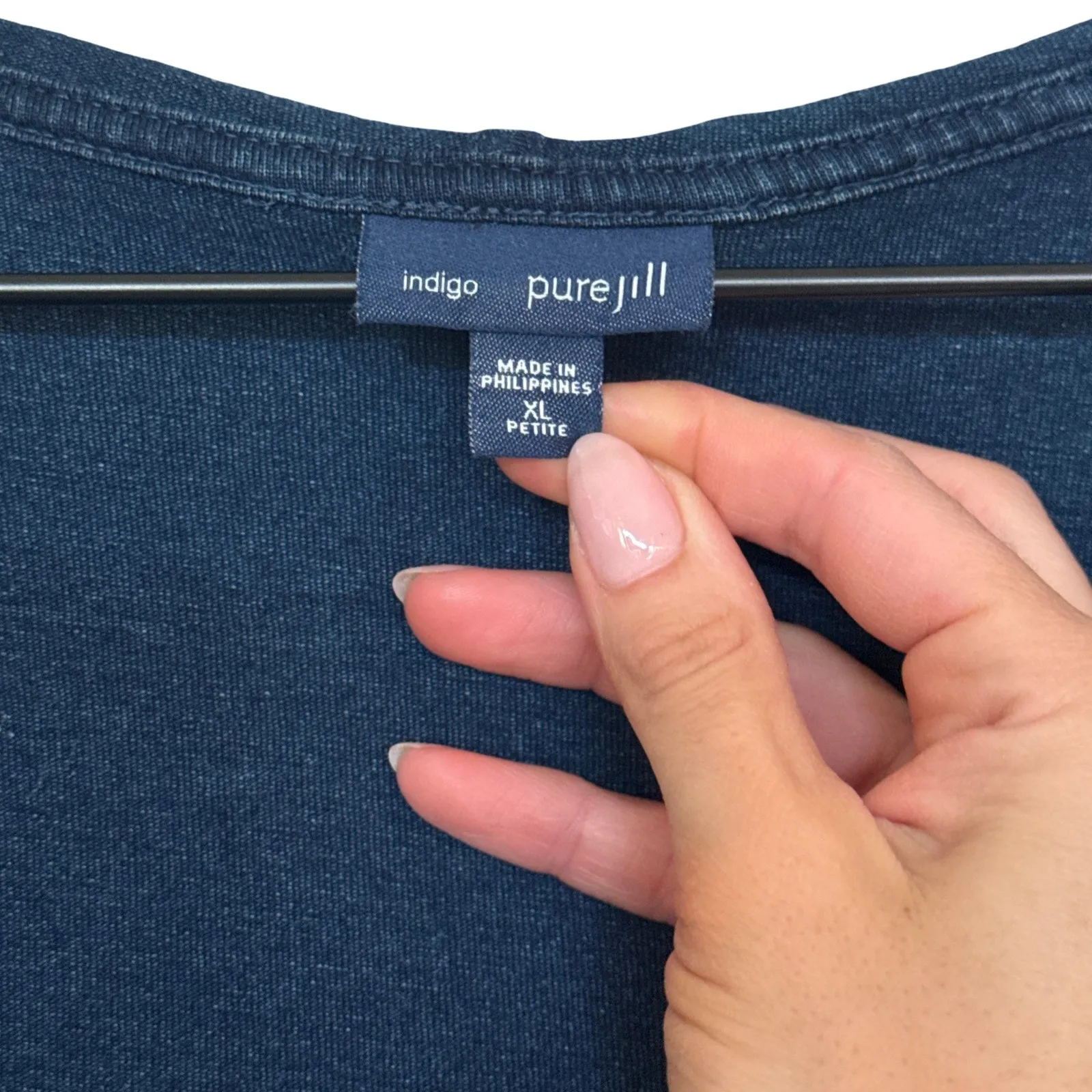 Pure Jill Indigo Wrap Hooded Cardigan indigo Women’s Petite XL Blue - Image 10