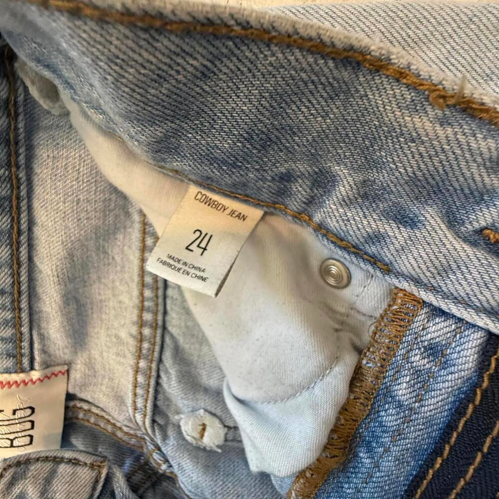 BGD Trendy Painted Denim Jeans with Colorful Tie-Dye Bottoms Sz 24 Cowboy Pants - Image 6