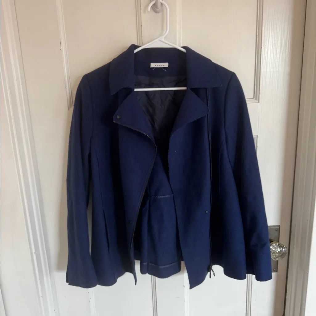 Akris Punto  navy blue wool jacket size US14 - Image 16