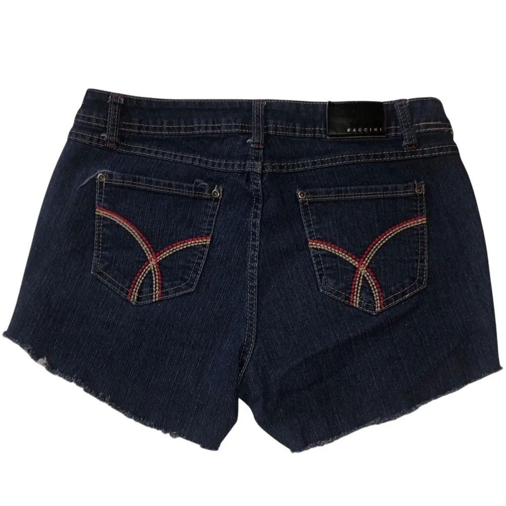 Baccini Blue Jean Shorts with Frayed Hem - Image 2