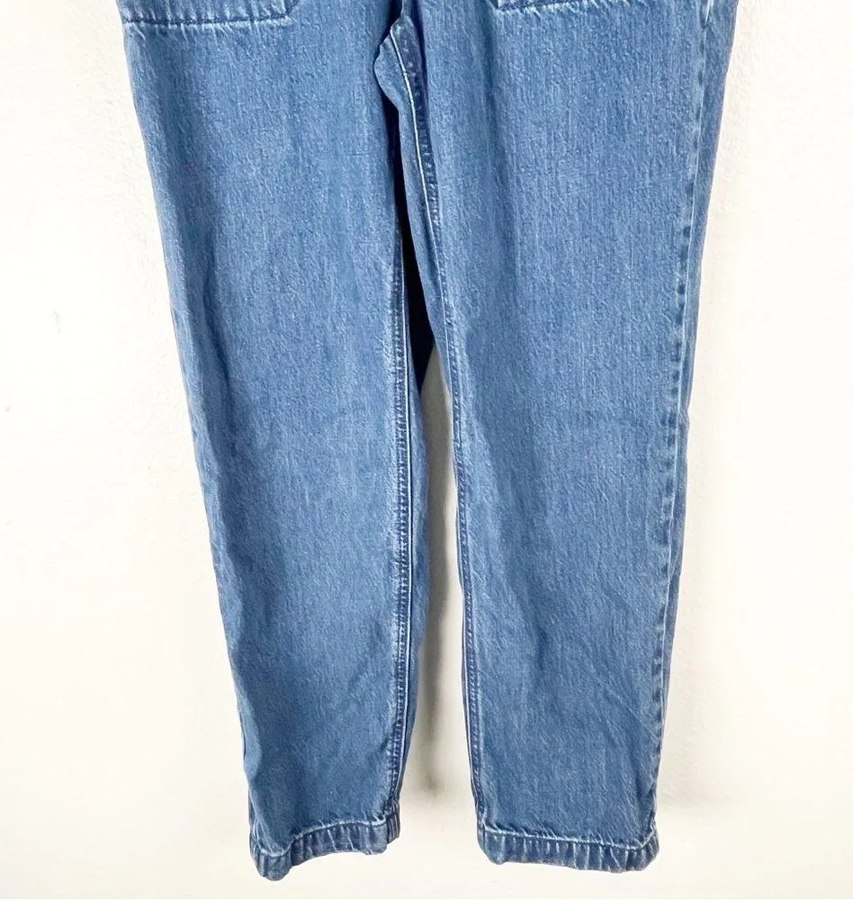 EVERLANE The Super Soft Organic Cotton Blue Jean Denim Coverall Jumpsuit, Size 0 - Image 13