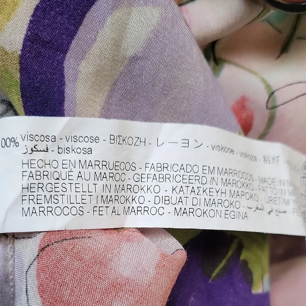 ZARA  Fruit Vegguie Grafic Art Tropical Button Dawn Crop Top Blouse Size XS - Image 8