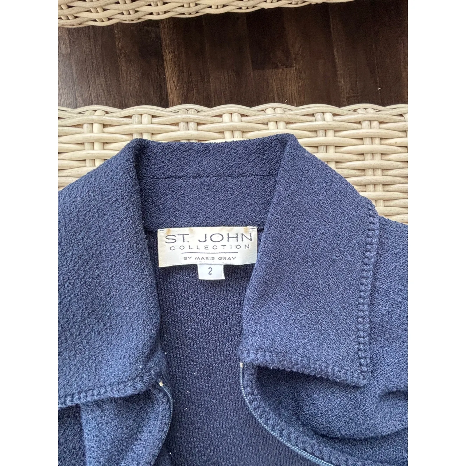 St John Collection Santana Knit Jacket Blazer 2 Golden Buttons Couture layered - Image 7