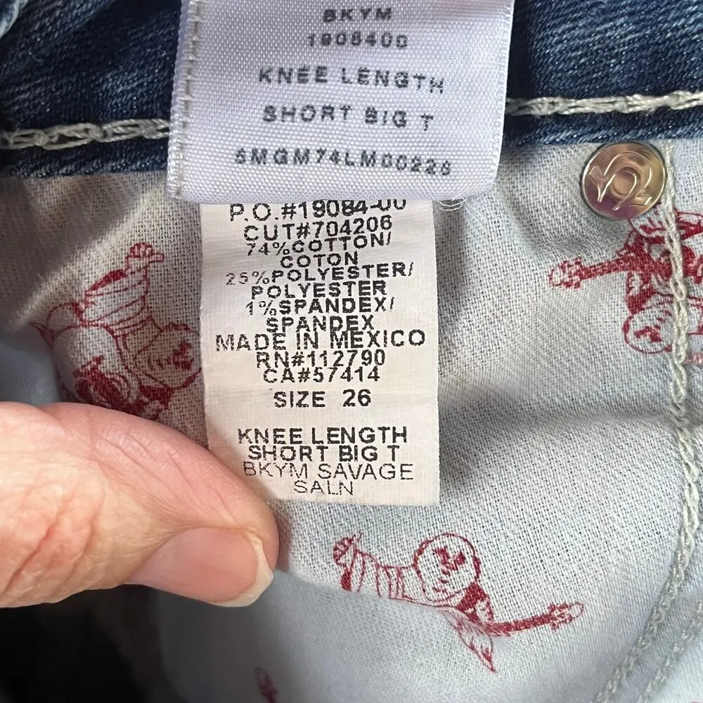 True Religion Women's Knee Length Short Rolled Cuffs Low Rise Denim Size 26 - Image 7