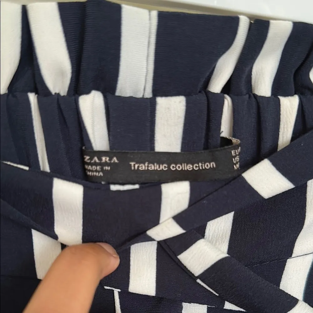 Zara Striped Navy and White Culottes - Image 2