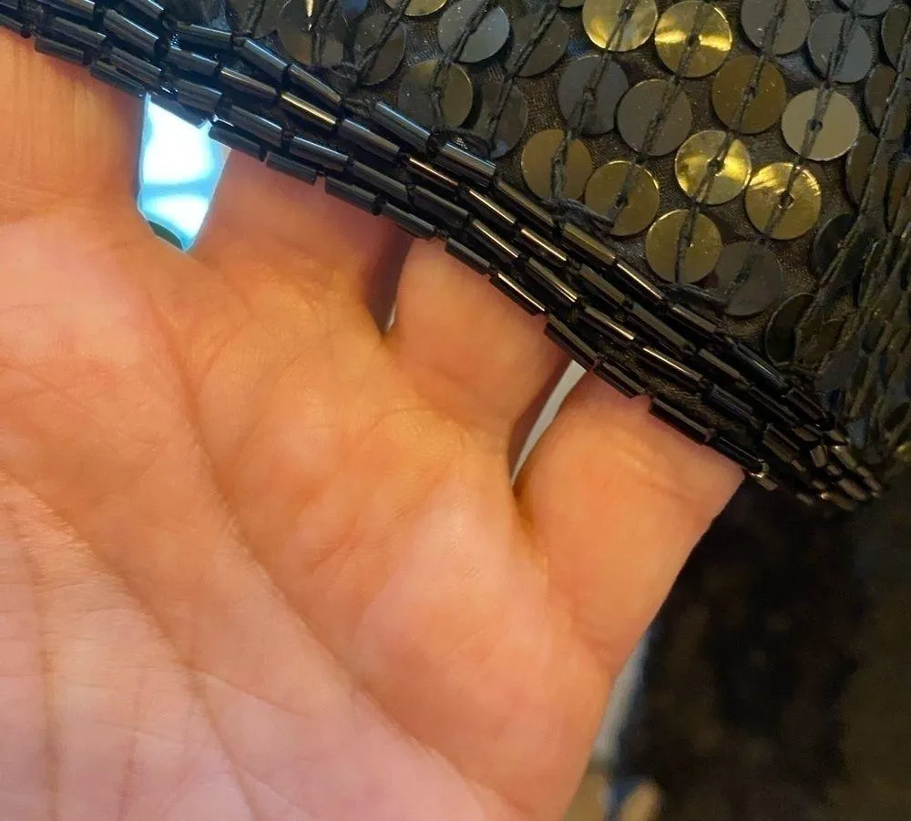 FASHION CREATION NY BLACK SEQUIN AND BEADED TOP. SIZE 8 - Image 5